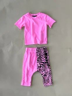 Rory-Animal Baby Set | Pink | Short sleeve