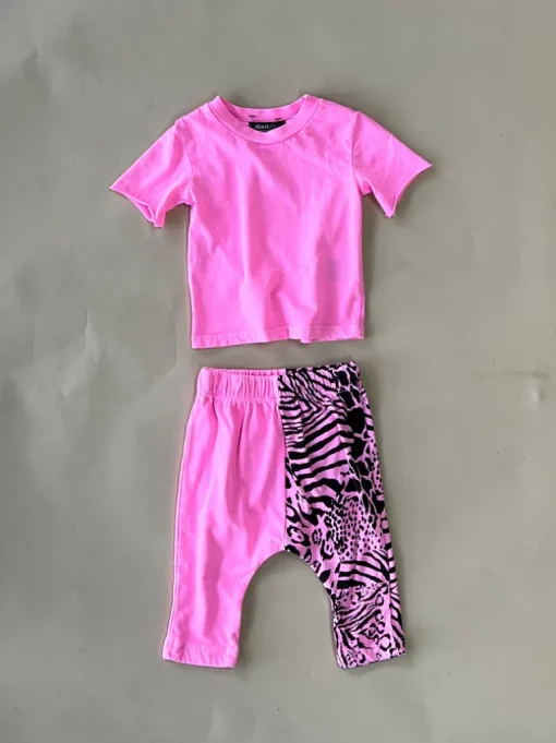 Rory-Animal Baby Set | Pink | Short sleeve