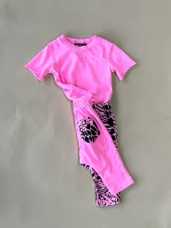 Rory-Animal Baby Set | Pink | Short sleeve