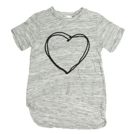 Rumor-Heart Hi-Lo top | Marble grey