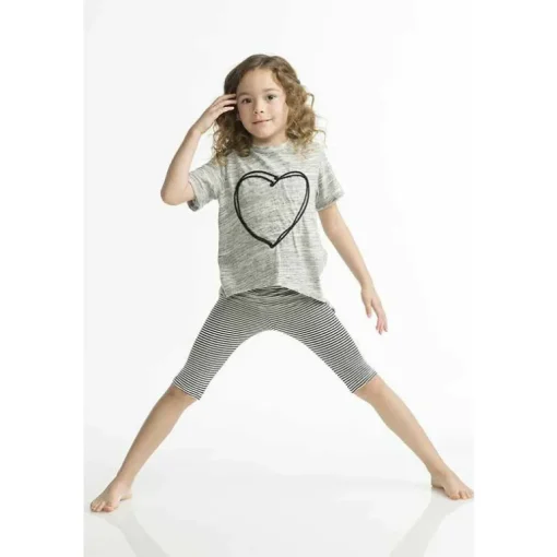 Rumor-Heart Hi-Lo top | Marble grey