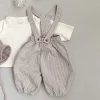 Sawyer Striped Baby overalls | Beige