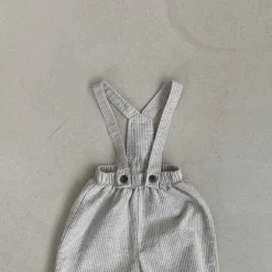 Sawyer Striped Baby overalls | Grey