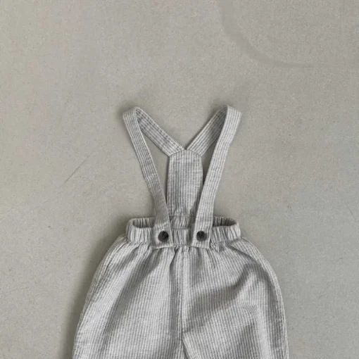Sawyer Striped Baby overalls | Grey