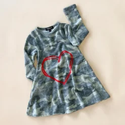 Sisley-Heart Dress | Brushed Camo FC