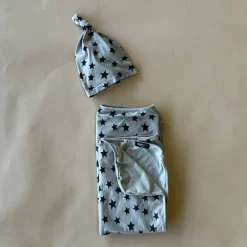 Star Hat+Swaddle Blanket set | Cobblestone