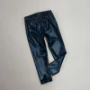 Vida-Leather Leggings | Black Metallic