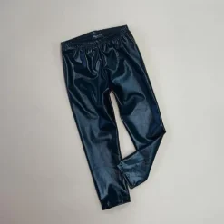 Vida-Leather Leggings | Black Metallic