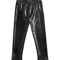 Vida-Leather Leggings | Black Metallic