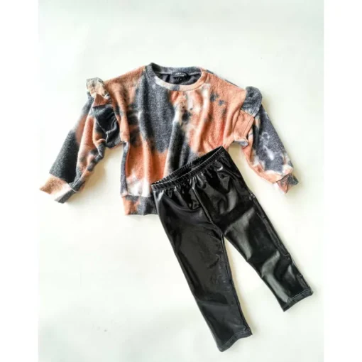 Vida-Leather Leggings | Black Metallic