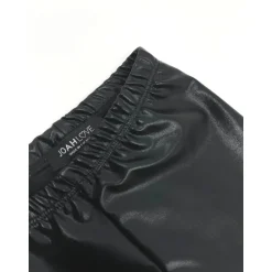 Vida-Leather Leggings | Black Metallic
