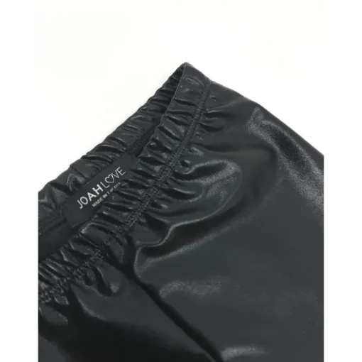 Vida-Leather Leggings | Black Metallic