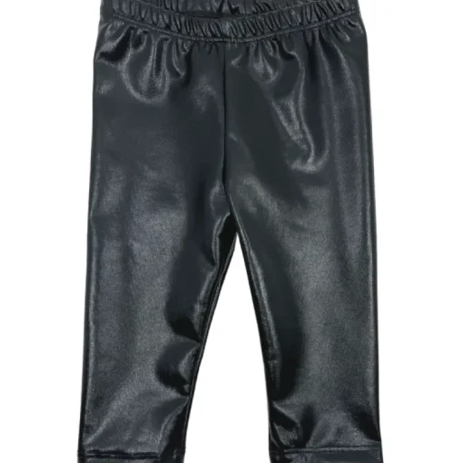 Vida-Leather Leggings | Black Metallic