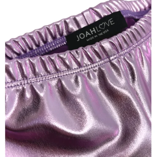 Vida-Leather Leggings | Lilac Metallic