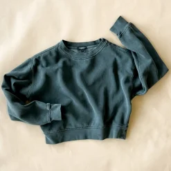 Vintage Cropped Sweatshirt | Black | Women & Youth 10+