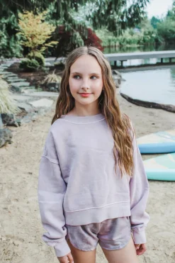 Vintage Cropped Sweatshirt | Pinkish Grey | Women & Youth 10+