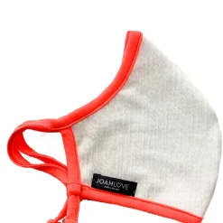 White Cotton Gauze | Coral Neon