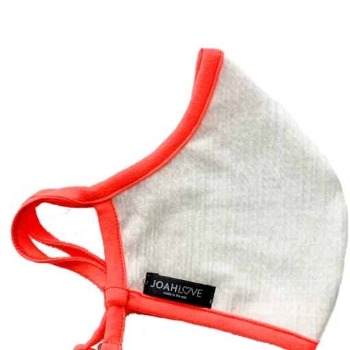 White Cotton Gauze | Coral Neon