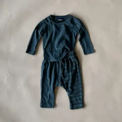 Wilen-Pinstripe Baby Set | Black
