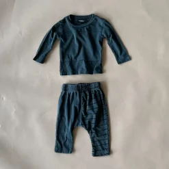 Wilen-Pinstripe Baby Set | Black