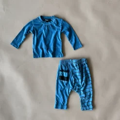 Wilen-Pinstripe Baby Set | Denim