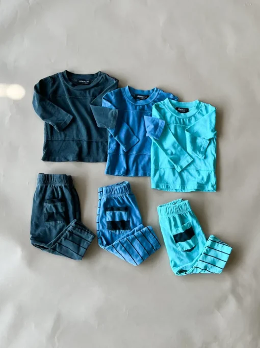 Wilen-Pinstripe Baby Set | Denim