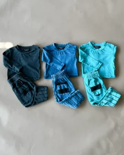 Wilen-Pinstripe Baby Set | Aqua